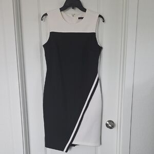 Tommy Hilfiger Black and White Asymmetrical Dress